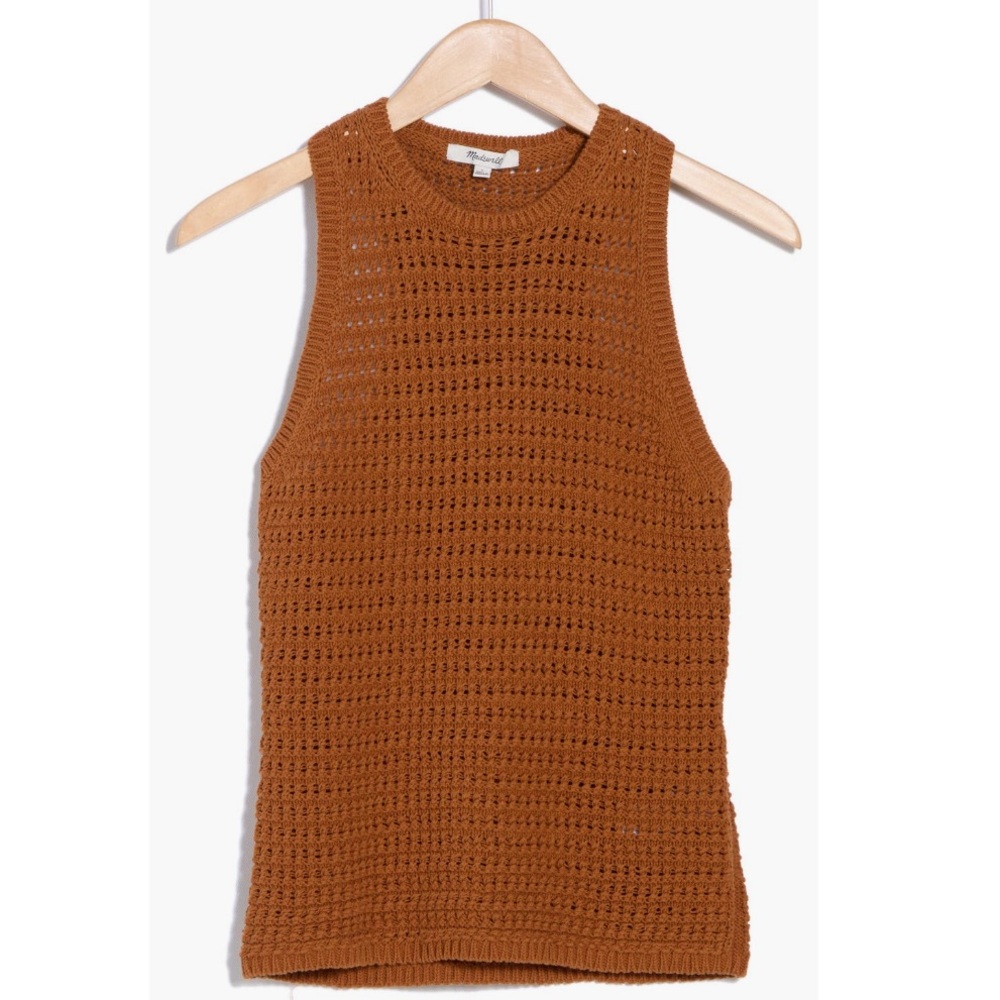 NWT Madewell Crochet-Knit Crewneck Sweater Tank, Medium